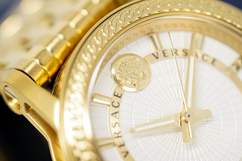 Versace Code Quartz Silver Dial Gold Steel Strap Watch For Men - VEPO00420 Buy Now By Versace