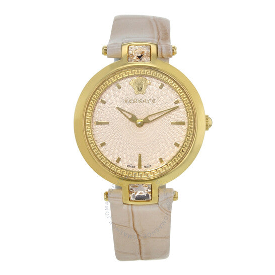 Versace Olympo Quartz White Dial Beige Leather Strap Watch for Women - VAN050016 Buy Now By Versace