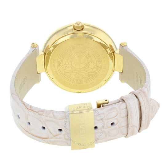 Versace Olympo Quartz White Dial Beige Leather Strap Watch for Women - VAN050016 Buy Now By Versace