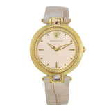 Versace Olympo Quartz White Dial Beige Leather Strap Watch for Women - VAN050016 Buy Now By Versace