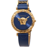 Versace Palazzo Empire Greca Quartz Blue Dial Blue Leather Strap Watch for Women - VEDV00219 Buy Now By Versace