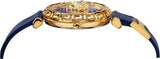 Versace Palazzo Empire Greca Quartz Blue Dial Blue Leather Strap Watch for Women - VEDV00219 Buy Now By Versace