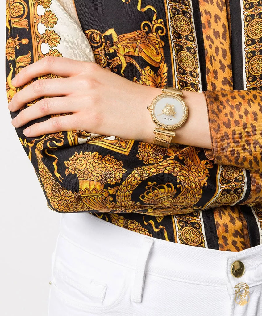 Versace Palazzo Empire Greca White Dial Gold Mesh Bracelet Watch for Women - VEDV00619 Buy Now By Versace