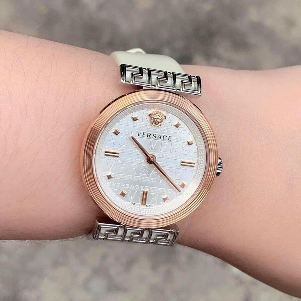 Versace Greca White Dial White Leather Strap Watch for Women - VELW00120 Buy Now By Versace