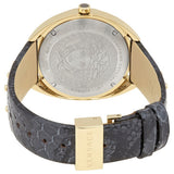 Versace Shadov Quartz Gold Dial Black Leather Strap Watch for Women - VEBM01118 Buy Now By Versace