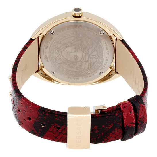 Versace Shadov Quartz Red Dial Red Leather Strap Watch for Women - VEBM00918 Buy Now By Versace