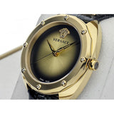 Versace Shadov Gold Dial Green Leather Strap Watch For Women - VEBM01018 Buy Now By Versace