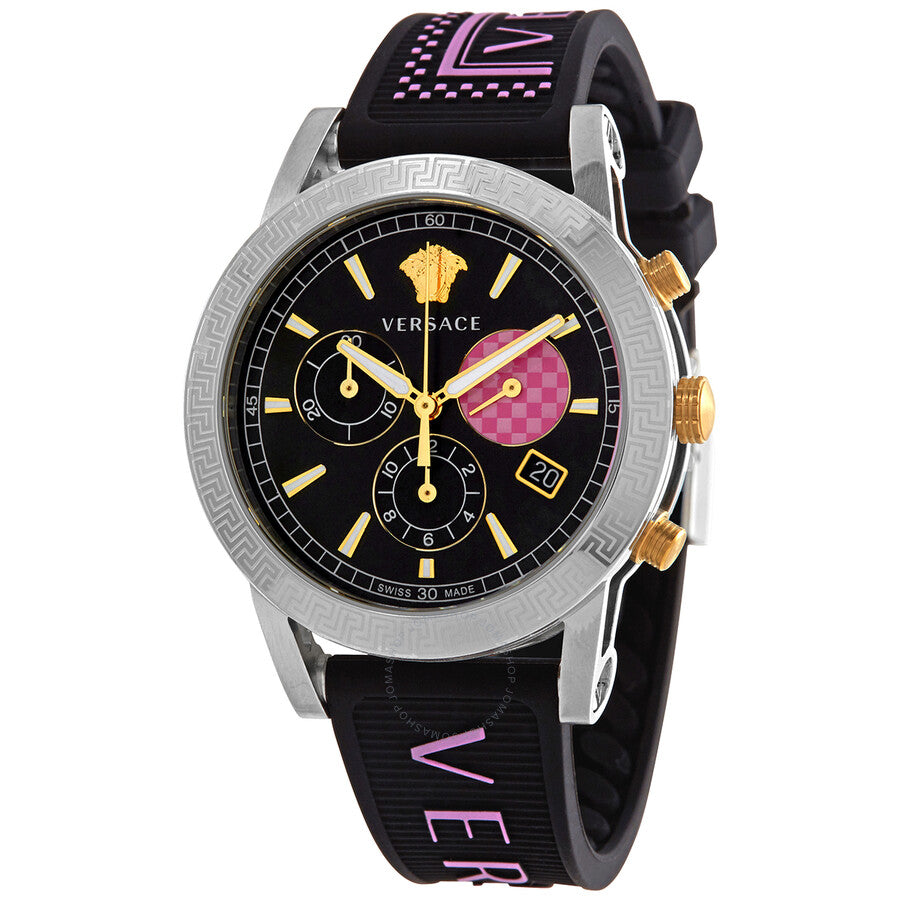 Versace Sport Tech Chronograph Black Dial Black Rubber Strap Watch for Women - VELT00619 Buy Now By Versace