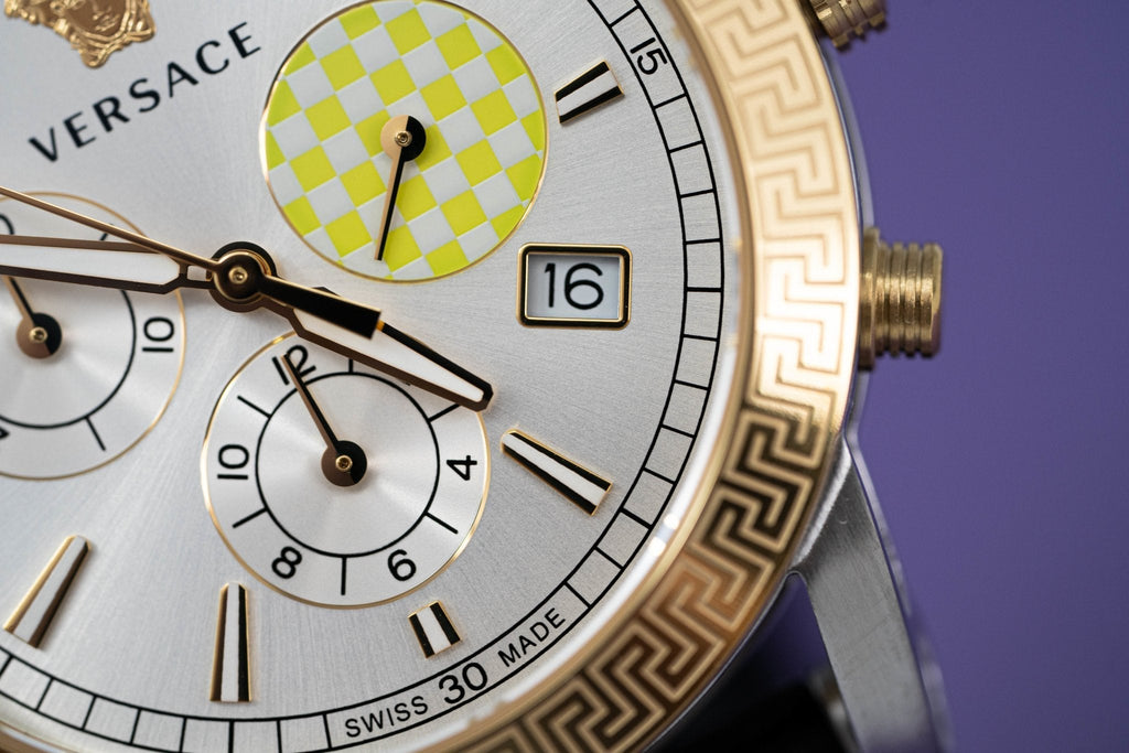 Versace Sports Tech Chronograph Silver Dial Black Rubber Strap Watch for Women - VELT00519 Buy Now By Versace