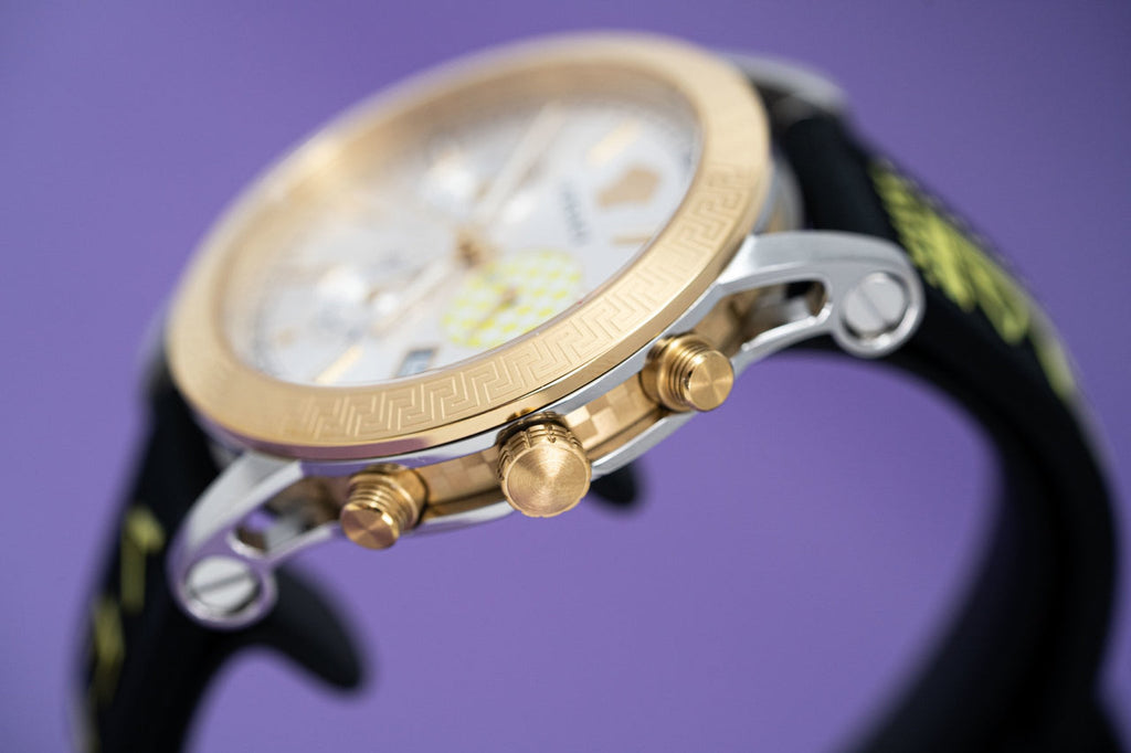 Versace Sports Tech Chronograph Silver Dial Black Rubber Strap Watch for Women - VELT00519 Buy Now By Versace