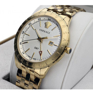 Versace Univers Quartz White Dial Gold Steel Strap Watch for Men - VEBK00518 Buy Now By Versace