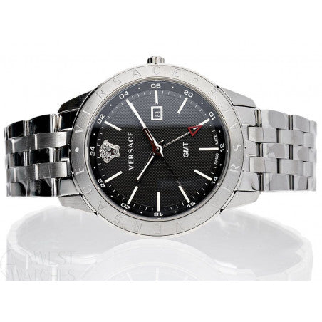 Versace Univers Analog Black Dial Silver Steel Strap Watch for Men - VEBK00418 Buy Now By Versace