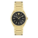 Versace V-Auria Quartz Black Dial Gold Steel Strap Watch for Men - VE0F00525 Buy Now By Versace