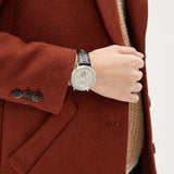 Versace V-Circle Black Manifesto Courage Quartz Silver Dial Black Leather Strap Watch for Men - VBQ080017 Buy Now By Versace