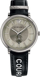 Versace V-Circle Black Manifesto Courage Quartz Silver Dial Black Leather Strap Watch for Men - VBQ080017 Buy Now By Versace