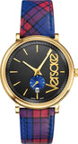 Versace V-Circle The Clans Edition Black Dial Red & Blue Leather Strap Watch for Women - VEBQ00218 Buy Now By Versace