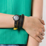 Versace V-Flare Quartz Black Dial Black Leather Strap Watch for Women - VEBN00518 Buy Now By Versace