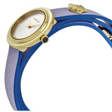 Versace V-Flare Silver Dial Purple Leather Strap Watch for Women - VEBN00318 Buy Now By Versace