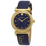 Versace Greca Blue Dial Blue Leather Strap Watch for Women - VERE00218 Buy Now By Versace