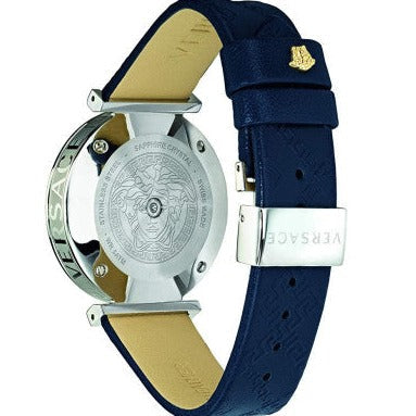 Versace V-Twist Quartz Blue Dial Blue Leather Strap Watch for Women - VELS00119 Buy Now By Versace