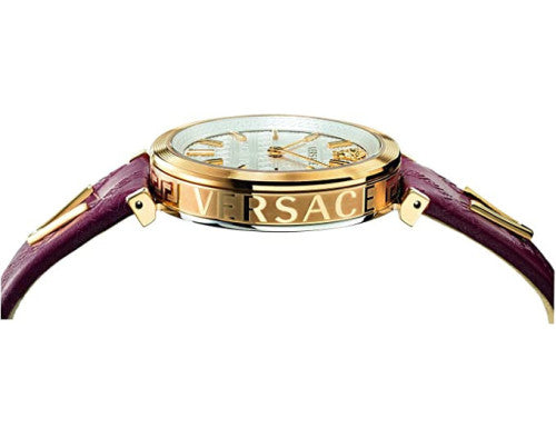 Versace V-Twist Silver Dial Red Leather Strap Watch for for Women - VELS00519 Buy Now By Versace