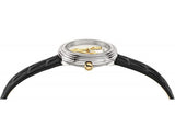 Versace Virtus Quartz White Dial Black Leather Strap Watch For Women - VET300421 Buy Now By Versace