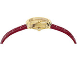 Versace Virtus Mini Quartz Gold Dial Red Leather Strap Watch For Women - VET300521 Buy Now By Versace
