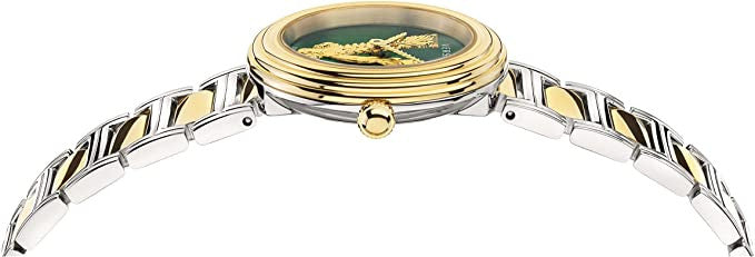 Versace Virtus Quartz Green Dial Two Tone Steel Strap Watch For Women - VET300821 Buy Now By Versace