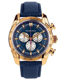 Versace V-Ray Blue Chronograph Blue Dial Blue Leather Strap Watch for Men - VDB030014 Buy Now By Versace