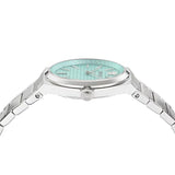 Versace V-Auria Quartz Turquoise Dial Silver Steel Strap Watch for Women - VE0F00225 Buy Now By Versace