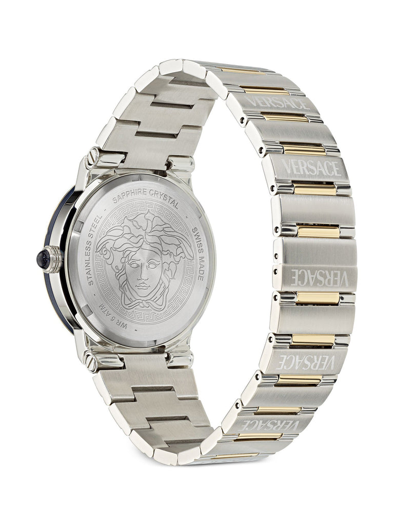Versace Greca Logo Moonphase Mother of Pearl Dial Two Tone Steel Strap Watch for Women - VE7G00524 Buy Now By Versace