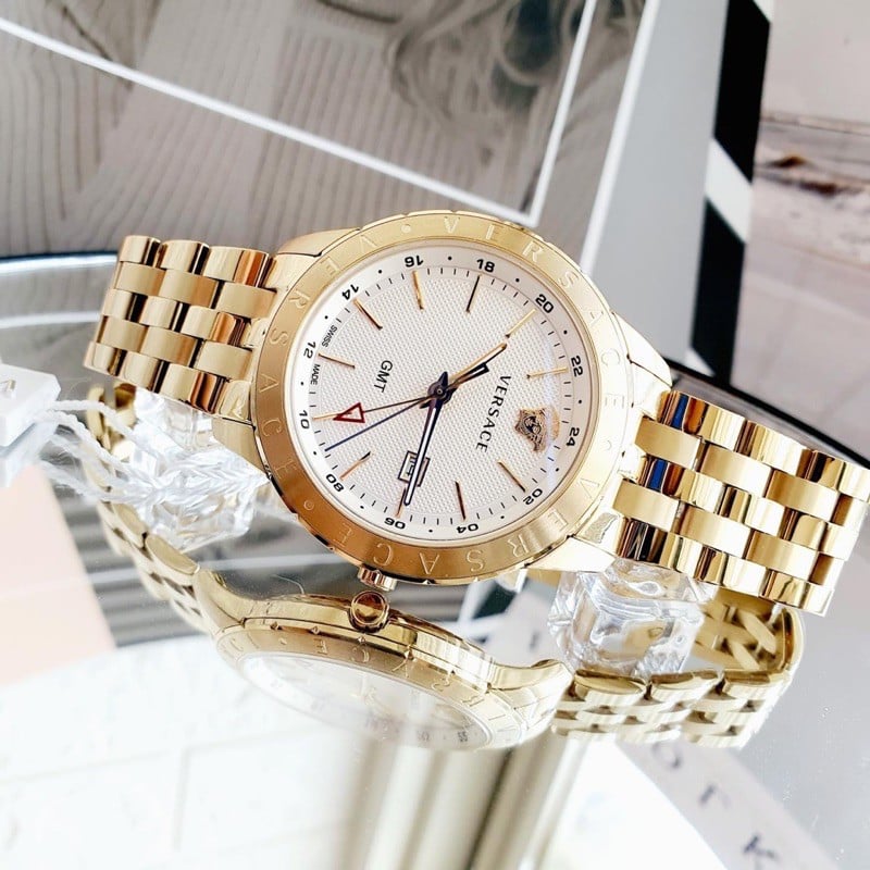 Versace Univers Quartz White Dial Gold Steel Strap Watch for Men - VEBK00518 Buy Now By Versace