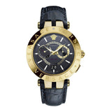 Versace V-Race Quartz Black Dial Black Leather Strap Watch For Men - VEBV00119 Buy Now By Versace