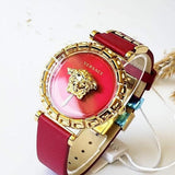 Versace Palazzo Empire Greca Red Dial Red Leather Strap Watch for Women - VEDV00319 Buy Now By Versace