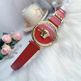 Versace Palazzo Empire Greca Red Dial Red Leather Strap Watch for Women - VEDV00319 Buy Now By Versace