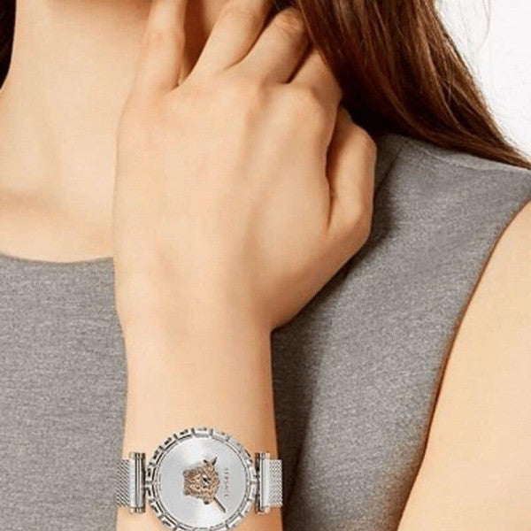 Versace Palazzo Empire Silver Dial Silver Mesh Bracelet Watch for Women - VEDV00419 Buy Now By Versace