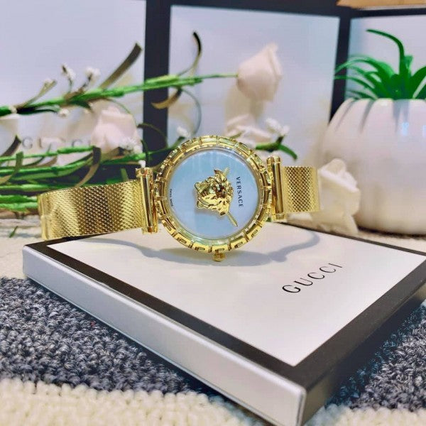 Versace Palazzo Empire Greca White Dial Gold Mesh Bracelet Watch for Women - VEDV00619 Buy Now By Versace