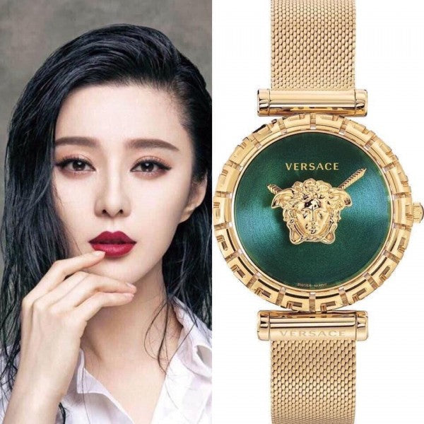 Versace Palazzo Empire Greca Green Dial Gold Mesh Bracelet Watch for Women - VEDV00819 Buy Now By Versace