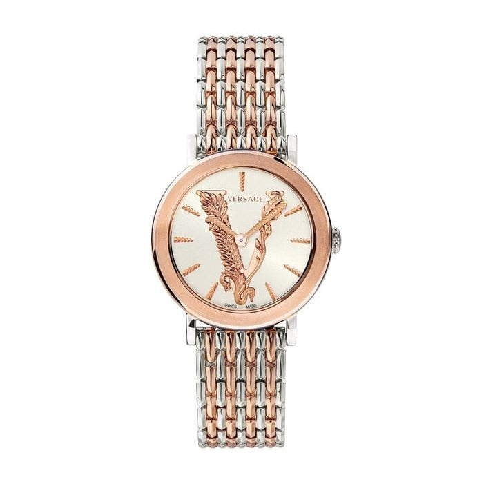 Versace Virtus Quartz White Dial Two Tone Steel Strap Watch for Women - VEHC00519 Buy Now By Versace