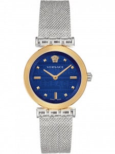 Versace Meander Blue Dial Silver Mesh Bracelet Watch for Women - VELW00520 Buy Now By Versace