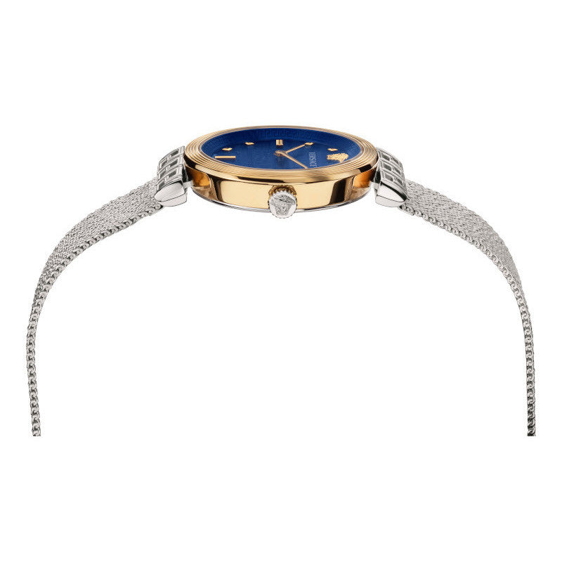 Versace Meander Blue Dial Silver Mesh Bracelet Watch for Women - VELW00520 Buy Now By Versace