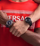 Versace Palazzo Empire Black Dial Black Leather Strap Watch for Men - VERD00218 Buy Now By Versace