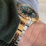 Versace Hellenyium GMT Green Dial Two Tone Steel Strap Watch for Men - V11050015 Buy Now By Versace