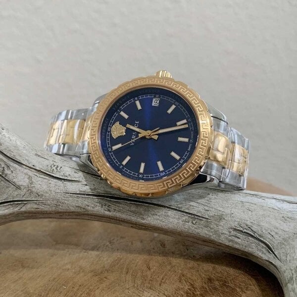 Versace Hellenyium Blue Dial Two Tone Steel Strap Watch for Women - V12060017 Buy Now By Versace