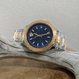 Versace Hellenyium Blue Dial Two Tone Steel Strap Watch for Women - V12060017 Buy Now By Versace