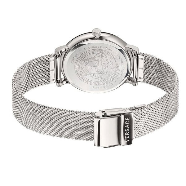 Versace V-Circle Silver Dial Silver Mesh Bracelet Watch for Men - VBQ060017 Buy Now By Versace