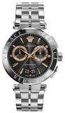 Versace Aion Chronograph Black Dial Silver Steel Strap Watch For Men - VE1D01019 Buy Now By Versace