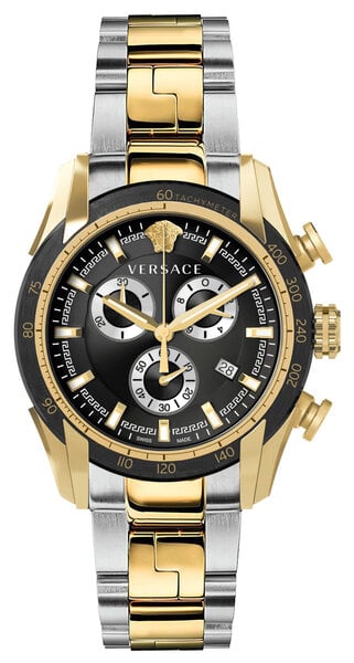 Versace V-Ray Chronograph Black Dial Two Tone Steel Strap Watch For Men - VE2I00421 Buy Now By Versace