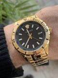 Versace Hellenyium Quartz Black Dial Gold Steel Strap Watch For Men - VE3A00820 Buy Now By Versace