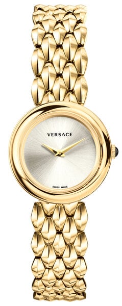 Versace V-Flare Quartz Silver Dial Gold Steel Strap Watch for Women - VEBN00718 Buy Now By Versace